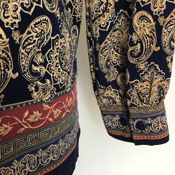 Vintage- Tan Jay Medallion/Paisley Button Down - Picture 6 of 9